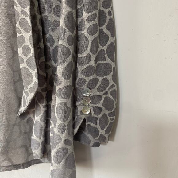 Peck & Peck Giraffe Print Open Front Cardigan Sweater XL Lightweight Drape Knit - Picture 2 of 7